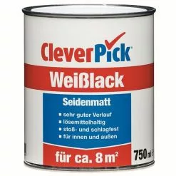CleverPick Weißlack - Seidenmatt - 750 Ml