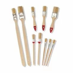 10-teiliges Pinsel-Set - Holzstiel