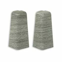 Profitan 2er-Set Außenecken - Buche Grau - Für Sockelleisten: 58 Mm Hoch