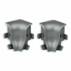 Profitan 2er-Set Innenecken - Silber Hell - Für Sockelleisten: 40 Mm Hoch