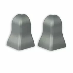Profitan 2er-Set Außenecken - Silber Hell - Für Sockelleisten: 40 Mm Hoch